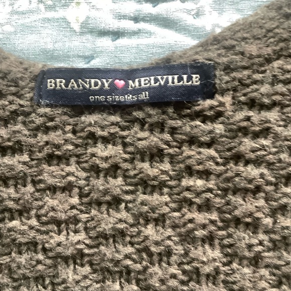 Brandy Melville Open Front Wool Blend Cardigan Sweater One Size Asymmetrical - Picture 9 of 9